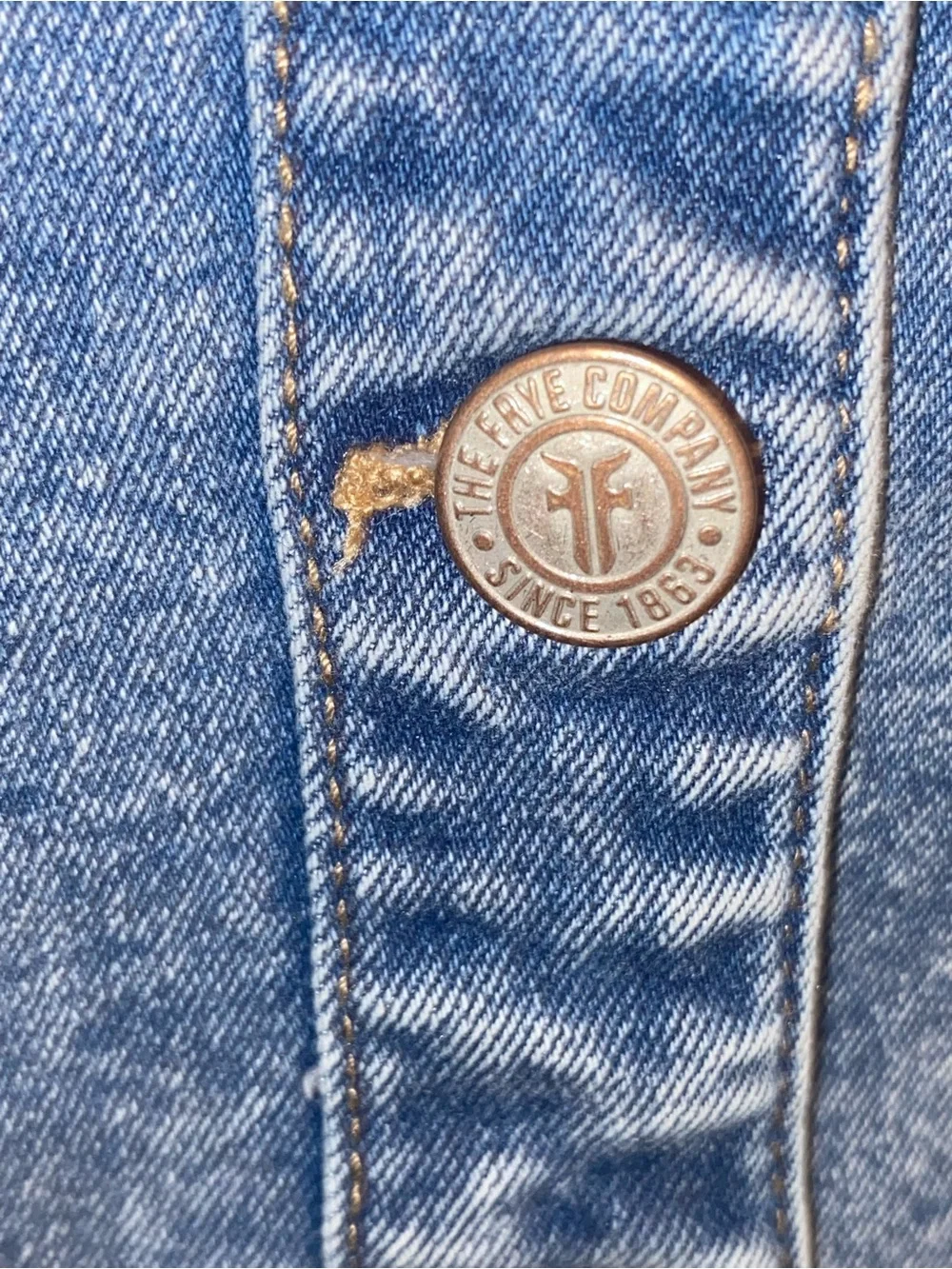 Frye denim mini dress button-front closure sleeveless coastal cowgirl western - Picture 10 of 11